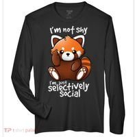 Im Not Shy Im Just Selectively Social Red Panda Antisocial Zone Performance Long-Sleeve T-Shirt thumb 0