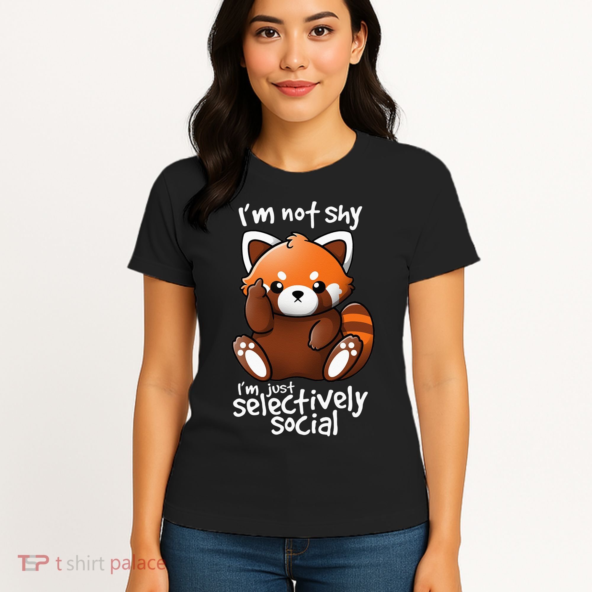 Im Not Shy Im Just Selectively Social Red Panda Antisocial Women's T-Shirt