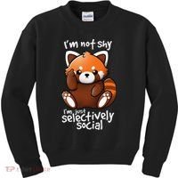 Im Not Shy Im Just Selectively Social Red Panda Antisocial Kids Sweatshirt thumb 0