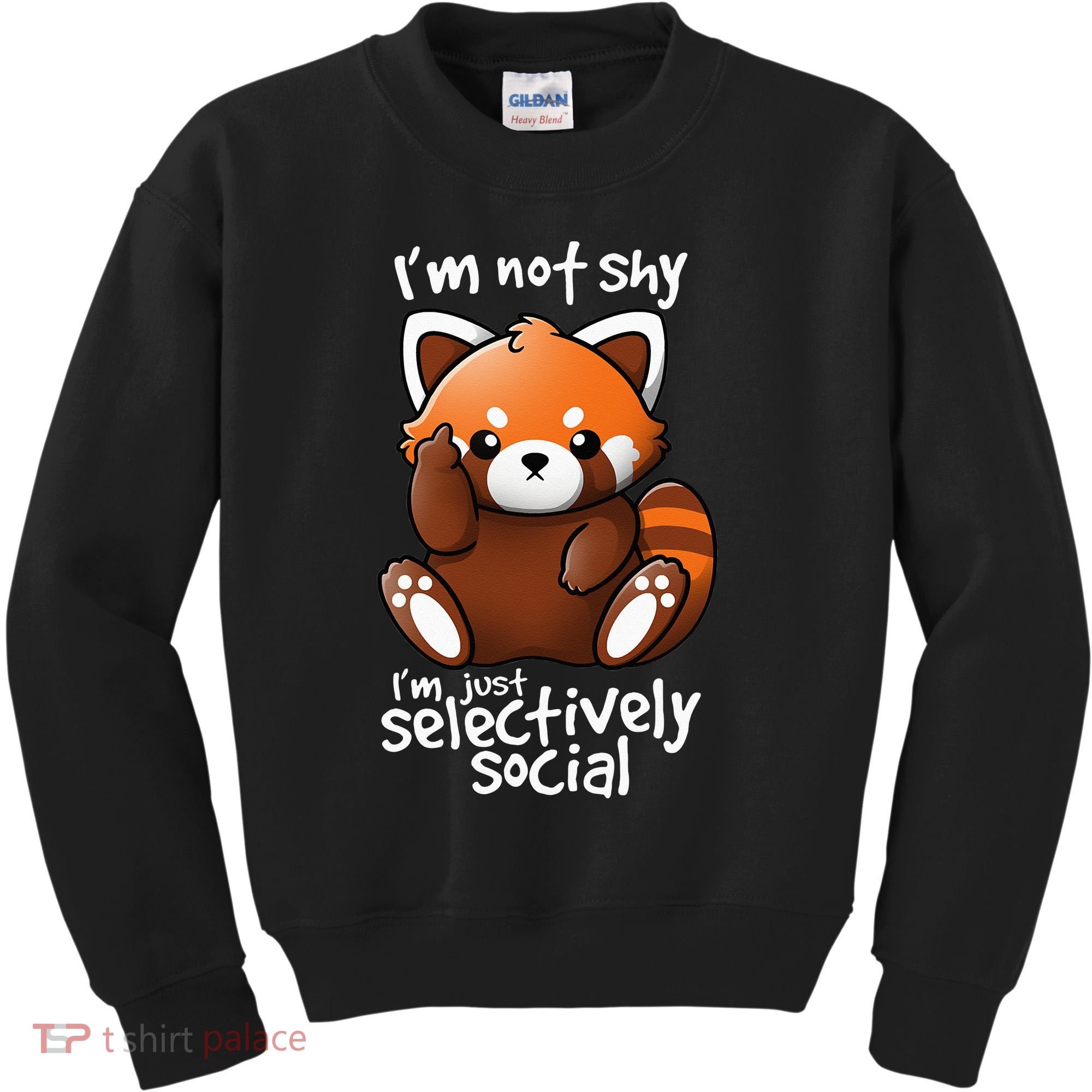 Im Not Shy Im Just Selectively Social Red Panda Antisocial Kids Sweatshirt