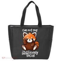 Im Not Shy Im Just Selectively Social Red Panda Antisocial Tote Bag thumb 0