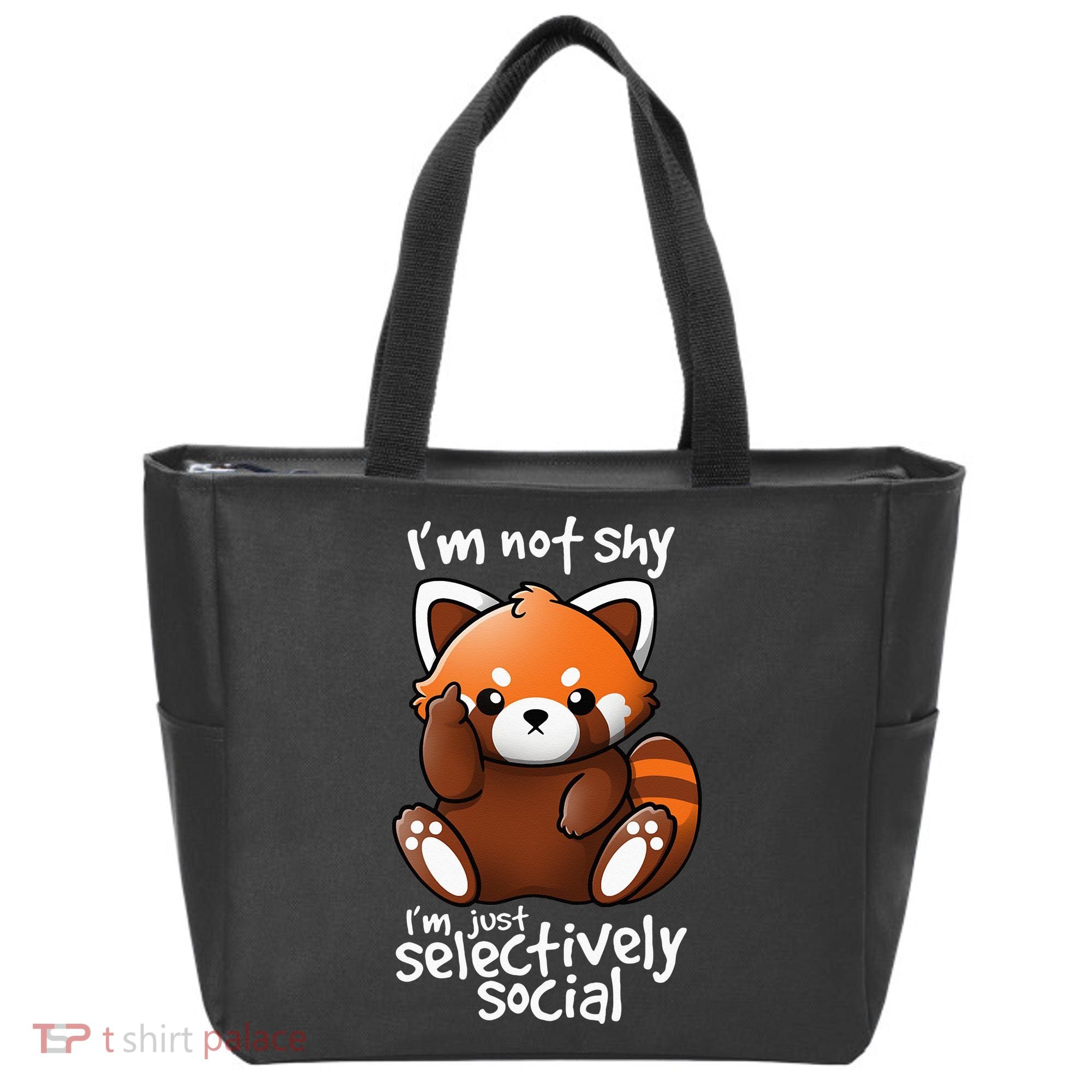 Im Not Shy Im Just Selectively Social Red Panda Antisocial Tote Bag