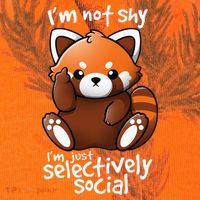 Im Not Shy Im Just Selectively Social Red Panda Antisocial Kati Licensed 12" Camo Cuffed Beanie thumb 2