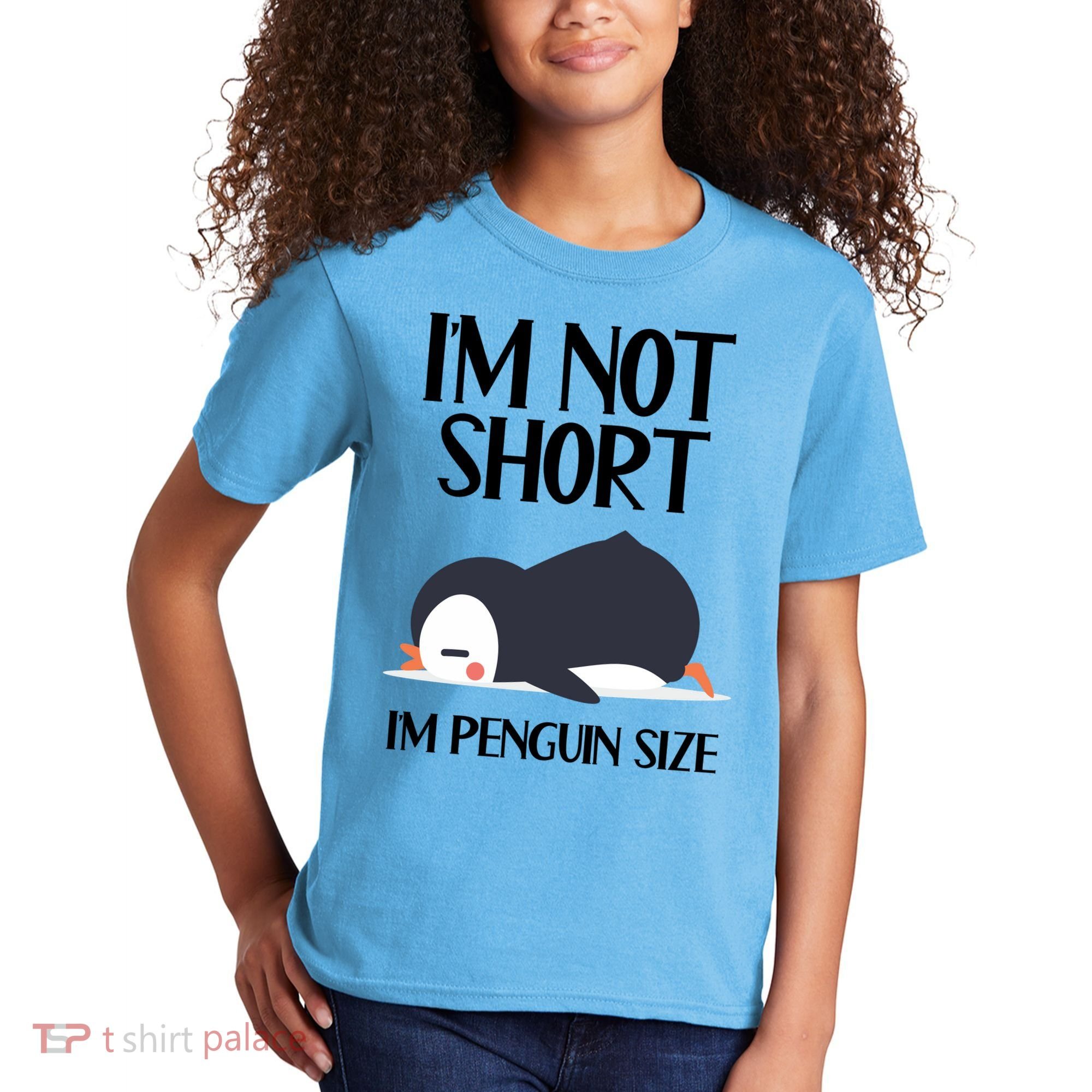Im Not Short Im Penguin Size Funny Kids T-Shirt