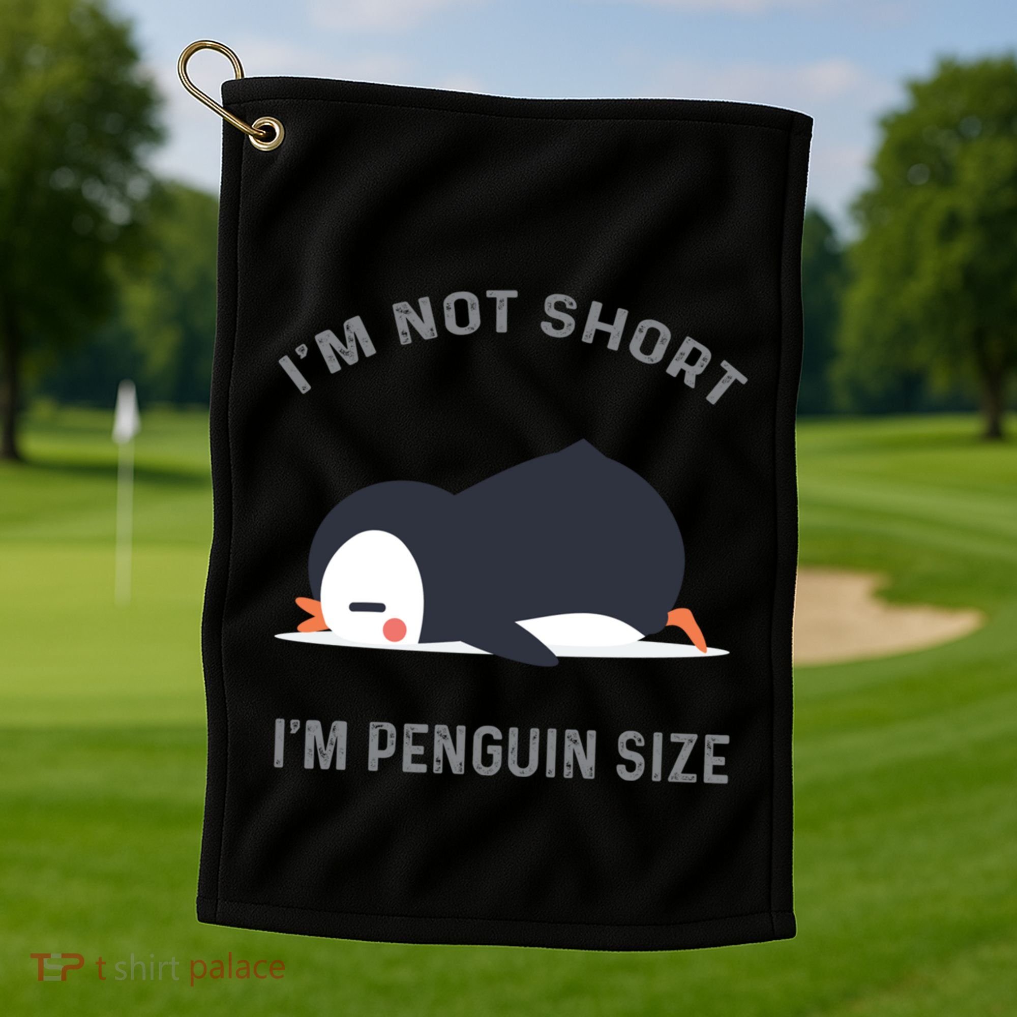 IM Not Short IM Penguin Size Cute Penguin Lover Great Gift Golf Towel