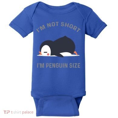 IM Not Short IM Penguin Size Cute Penguin Lover Great Gift Baby Bodysuit