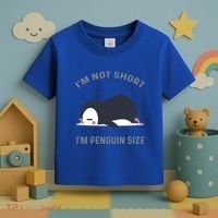 IM Not Short IM Penguin Size Cute Penguin Lover Great Gift Toddler T-Shirt thumb 3