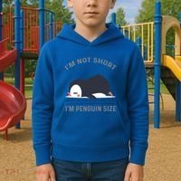 IM Not Short IM Penguin Size Cute Penguin Lover Great Gift Kids Hoodie thumb 2
