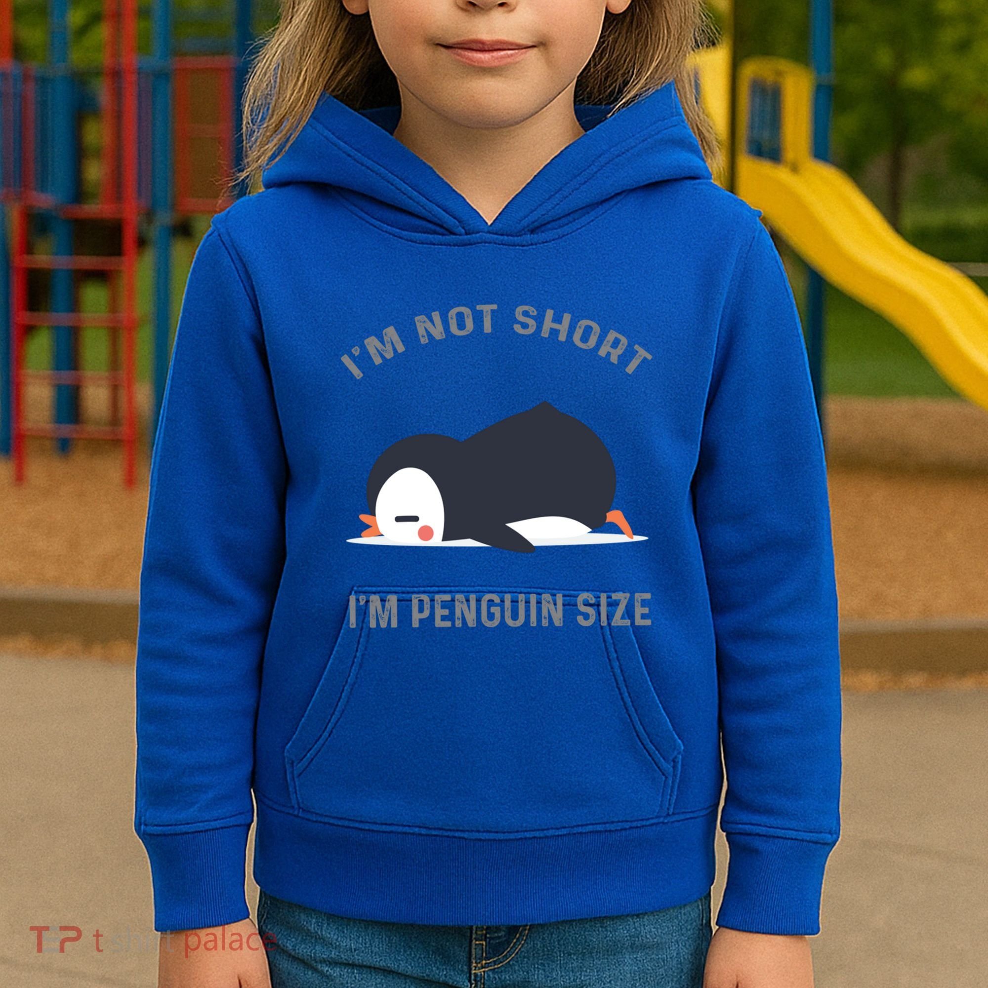 IM Not Short IM Penguin Size Cute Penguin Lover Great Gift Kids Hoodie