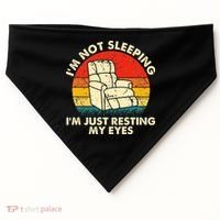 I'm Not Sleeping I'm Just Resting My Eyes Fathers Dad Joke USA-Made Doggie Bandana thumb 0