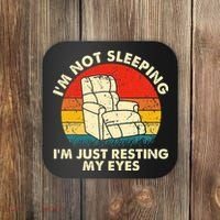 I'm Not Sleeping I'm Just Resting My Eyes Fathers Dad Joke Coaster thumb 0