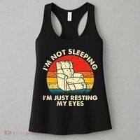 I'm Not Sleeping I'm Just Resting My Eyes Fathers Dad Joke Women's Tank Top thumb 3