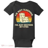 I'm Not Sleeping I'm Just Resting My Eyes Fathers Dad Joke Baby Bodysuit thumb 0
