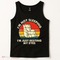 I'm Not Sleeping I'm Just Resting My Eyes Fathers Dad Joke Tank Top thumb 2