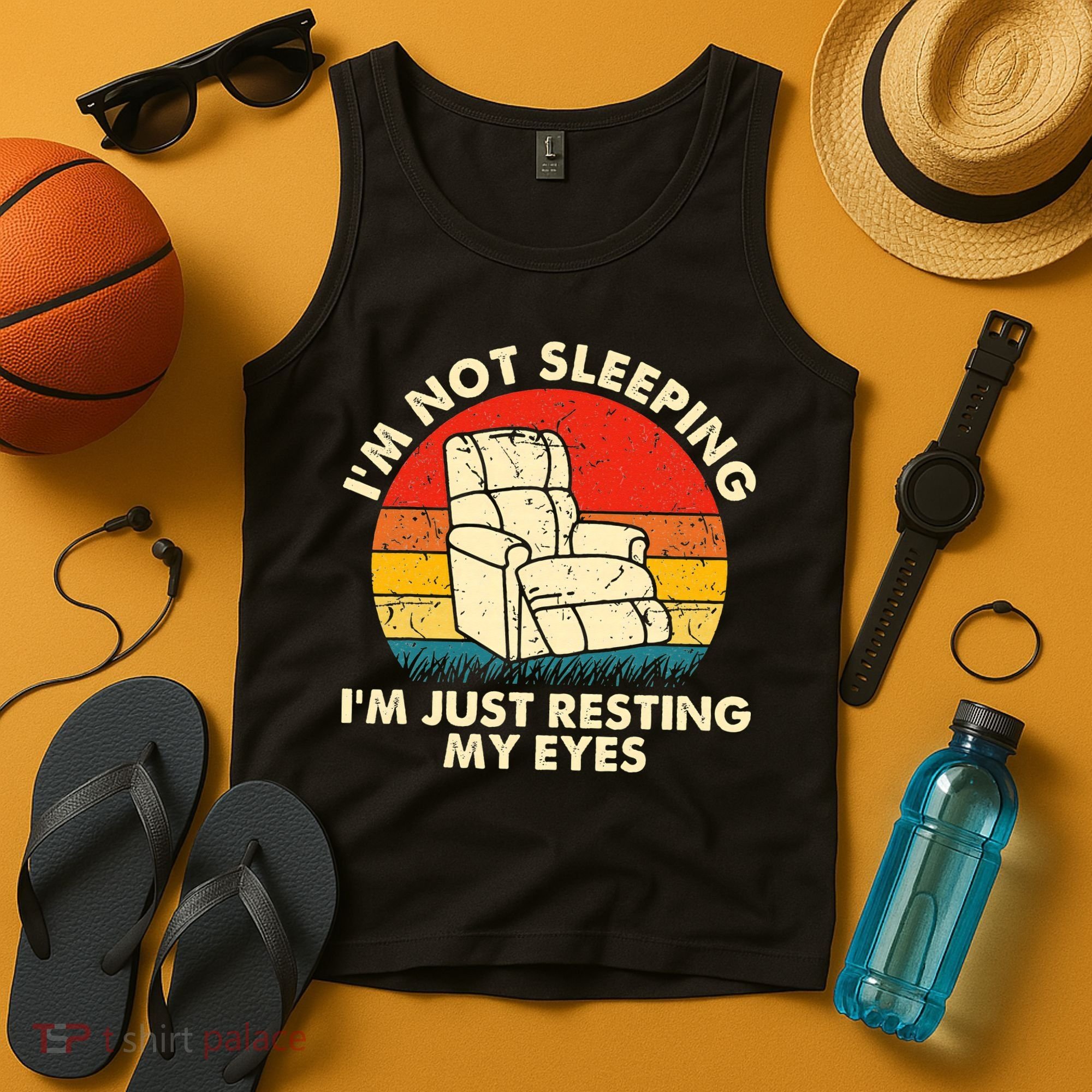 I'm Not Sleeping I'm Just Resting My Eyes Fathers Dad Joke Tank Top