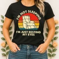 I'm Not Sleeping I'm Just Resting My Eyes Fathers Dad Joke Women's T-Shirt thumb 2