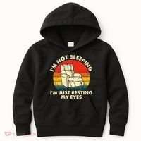 I'm Not Sleeping I'm Just Resting My Eyes Fathers Dad Joke Kids Hoodie thumb 0