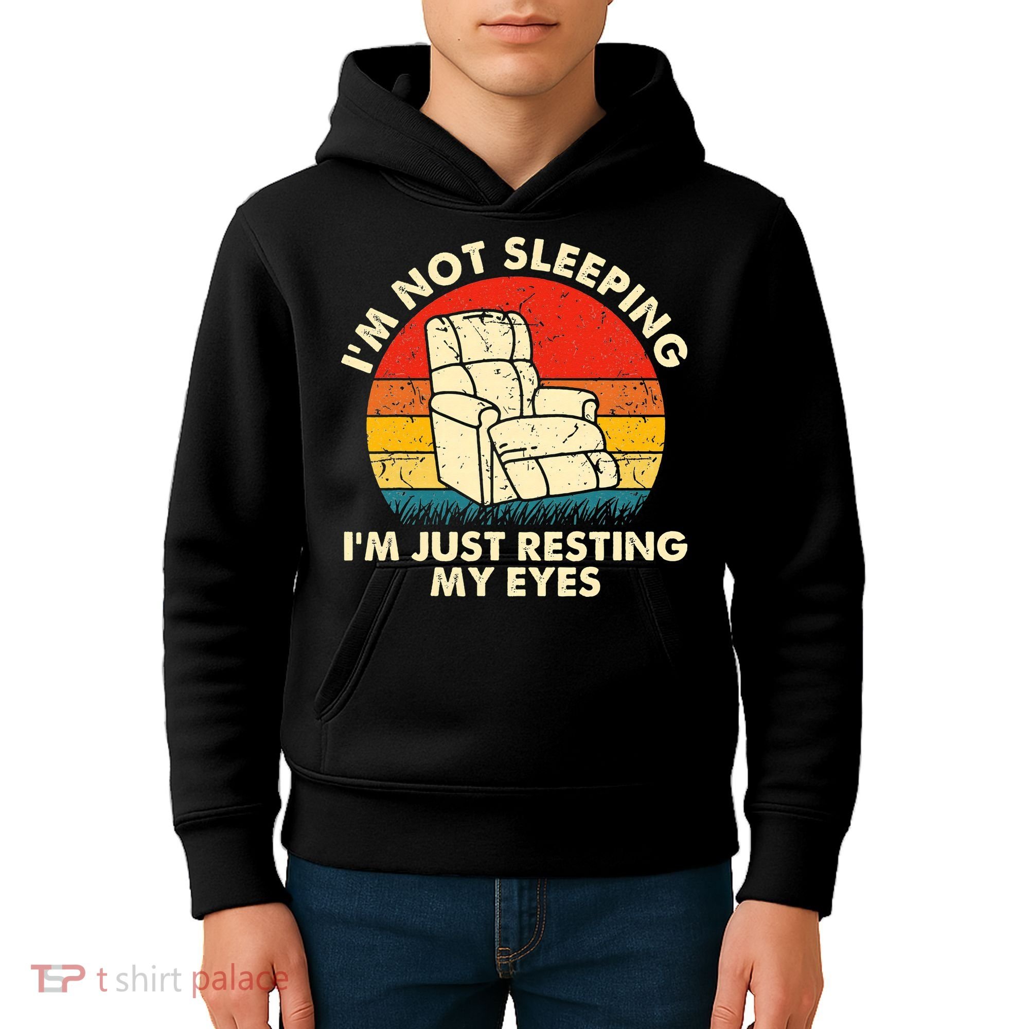 I'm Not Sleeping I'm Just Resting My Eyes Fathers Dad Joke Kids Hoodie
