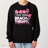 I Need Some Beach Therapy Summer Vacay Flamingo Women's Sweatshirt thumb 0