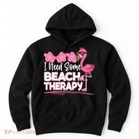 I Need Some Beach Therapy Summer Vacay Flamingo Hoodie thumb 0