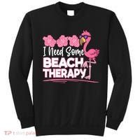 I Need Some Beach Therapy Summer Vacay Flamingo Sweatshirt thumb 0