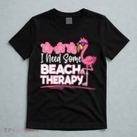 I Need Some Beach Therapy Summer Vacay Flamingo T-Shirt thumb 5