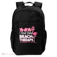 I Need Some Beach Therapy Summer Vacay Flamingo Backpack thumb 0