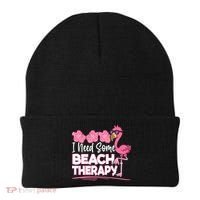 I Need Some Beach Therapy Summer Vacay Flamingo Beanie thumb 0