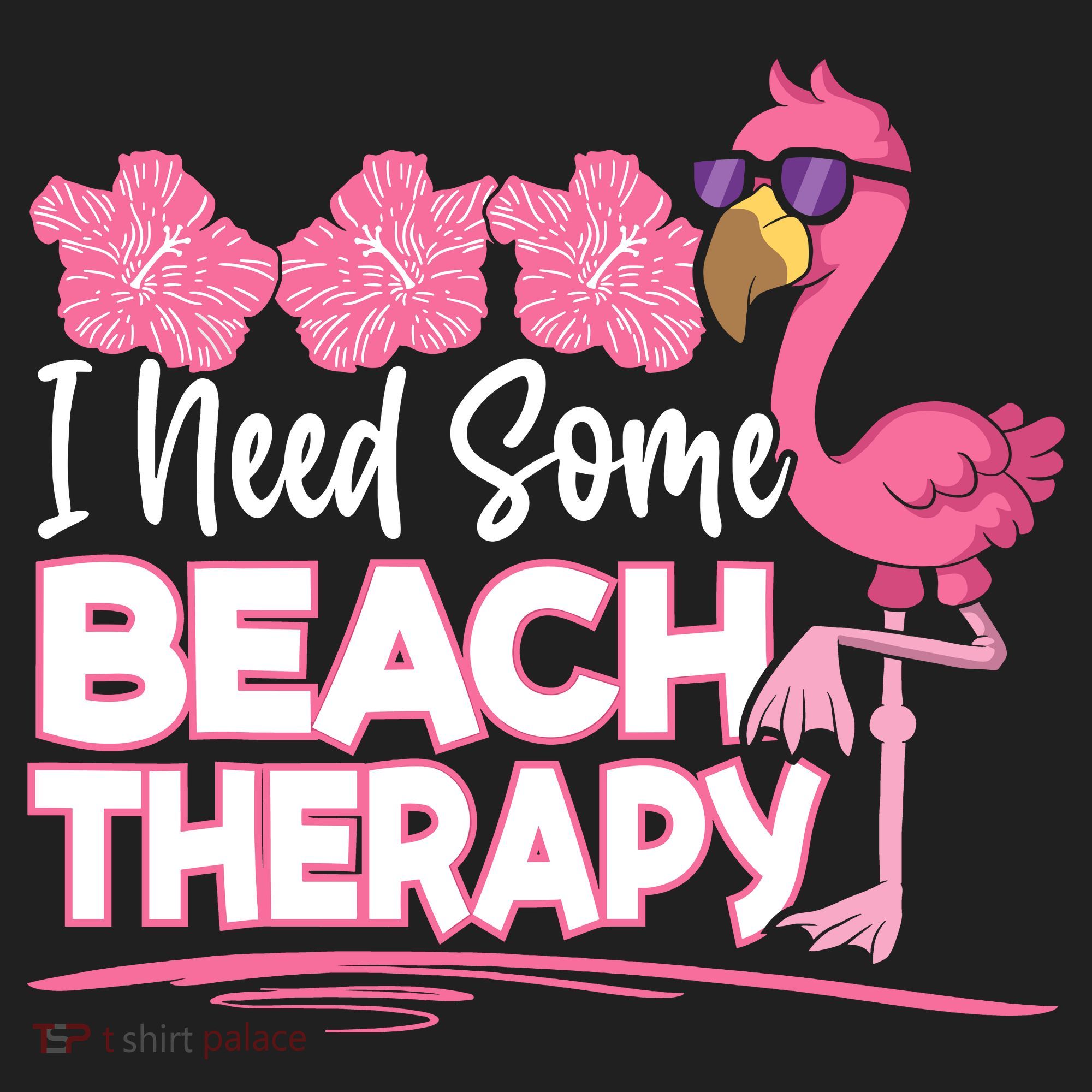 I Need Some Beach Therapy Summer Vacay Flamingo Beanie
