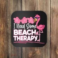 I Need Some Beach Therapy Summer Vacay Flamingo Coaster thumb 0