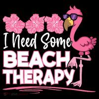 I Need Some Beach Therapy Summer Vacay Flamingo Women's Hoodie thumb 2
