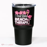 I Need Some Beach Therapy Summer Vacay Flamingo Tumbler thumb 0