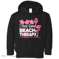 I Need Some Beach Therapy Summer Vacay Flamingo Toddler Hoodie thumb 0