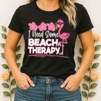 I Need Some Beach Therapy Summer Vacay Flamingo Women's T-Shirt thumb 2