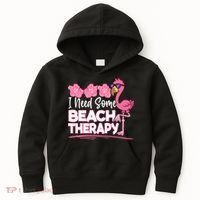I Need Some Beach Therapy Summer Vacay Flamingo Kids Hoodie thumb 0