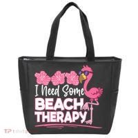 I Need Some Beach Therapy Summer Vacay Flamingo Tote Bag thumb 0