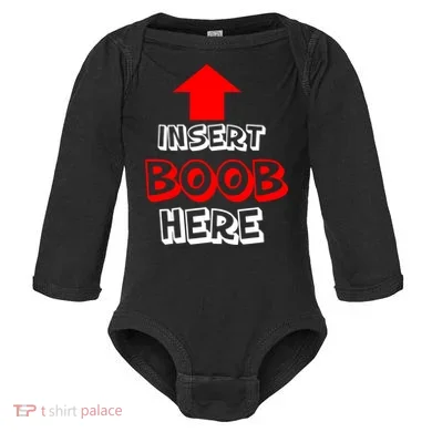 Insert Boob Here Baby Long Sleeve Bodysuit