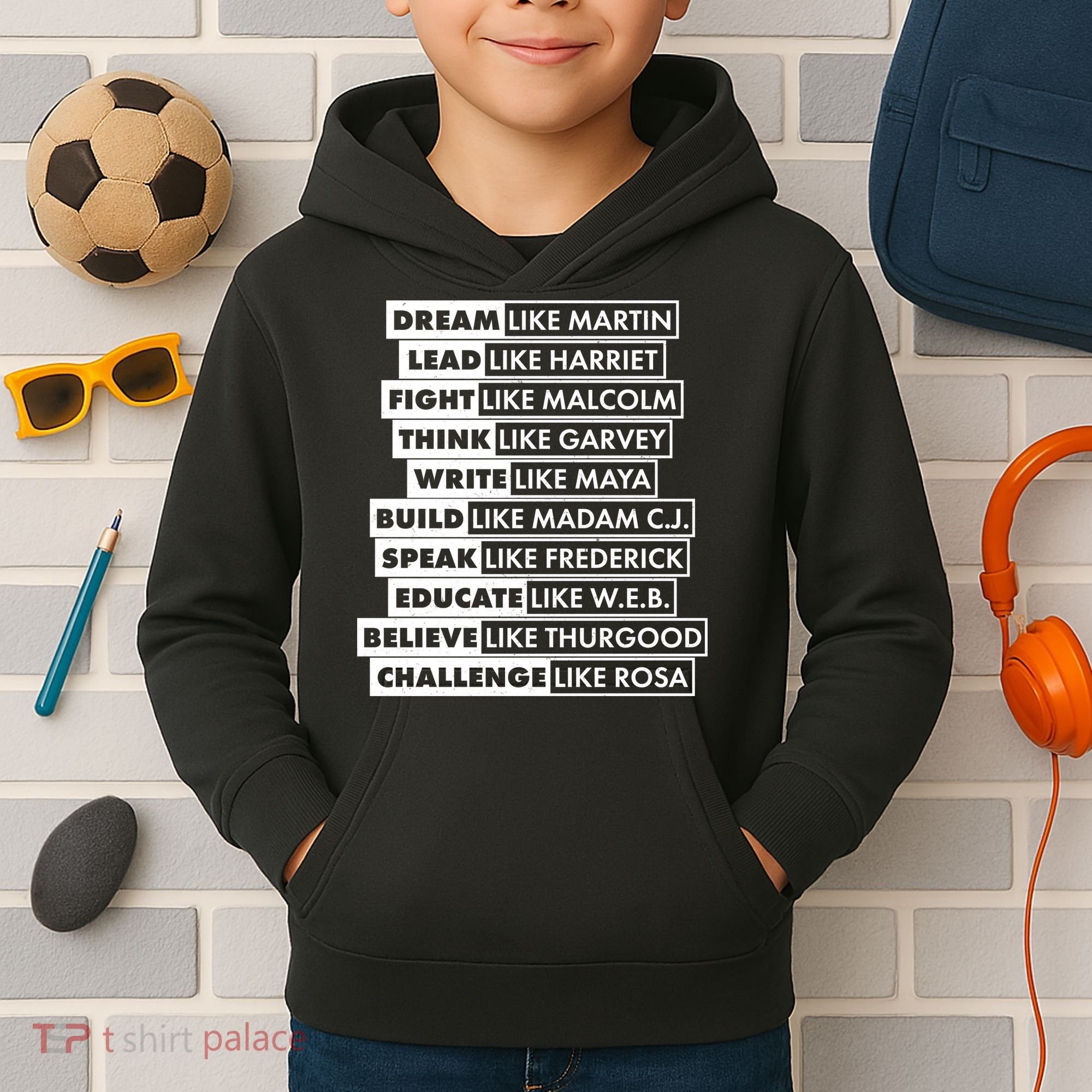 Inspirational Black History Figures Kids Hoodie