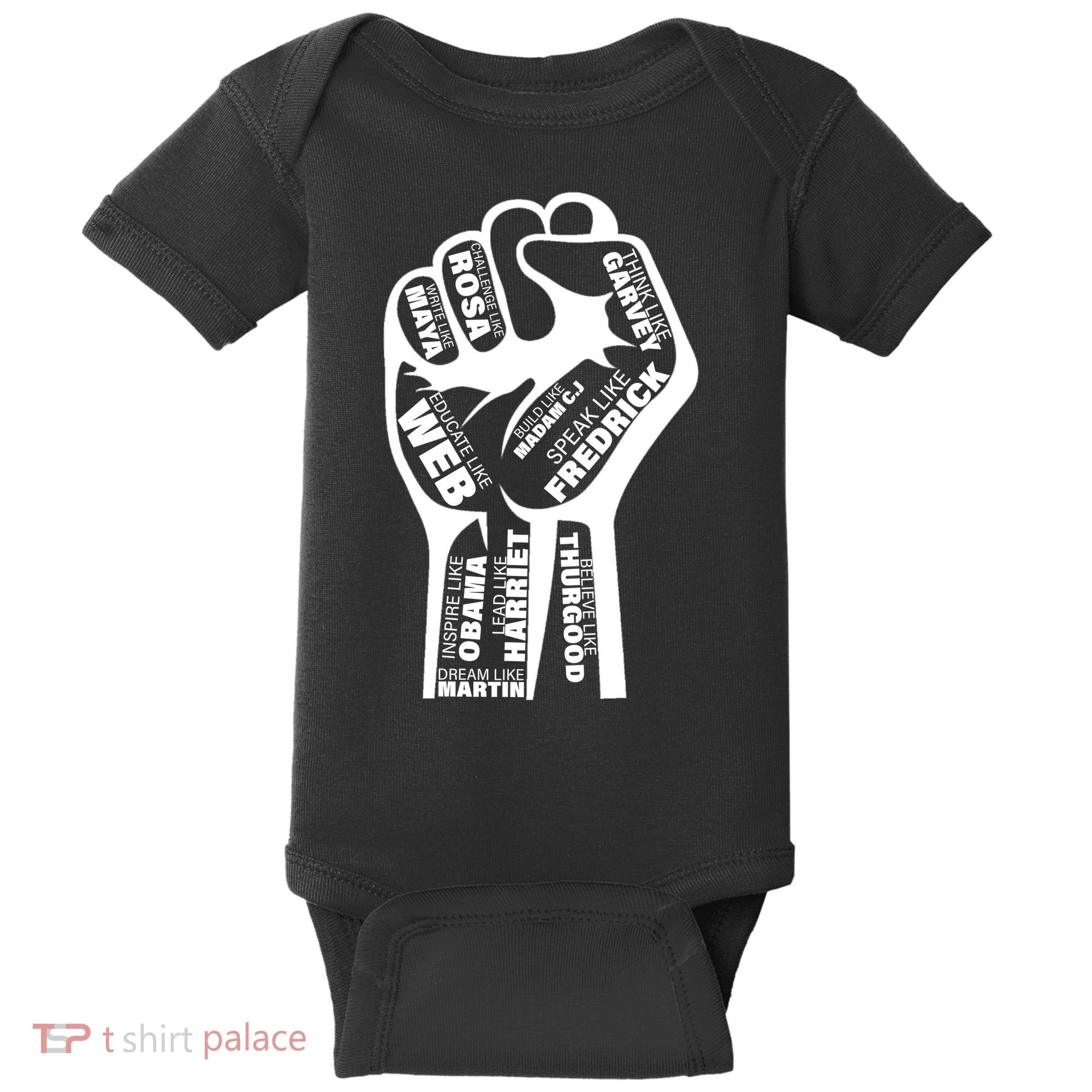 Inspirational Black History Fist Baby Bodysuit