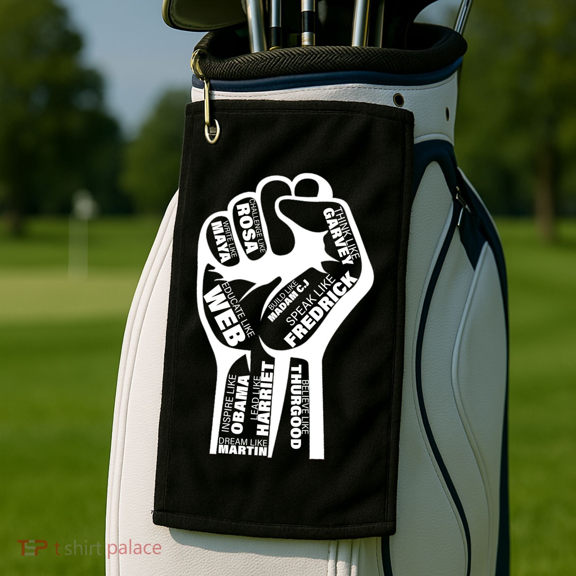 Inspirational Black History Fist Golf Towel
