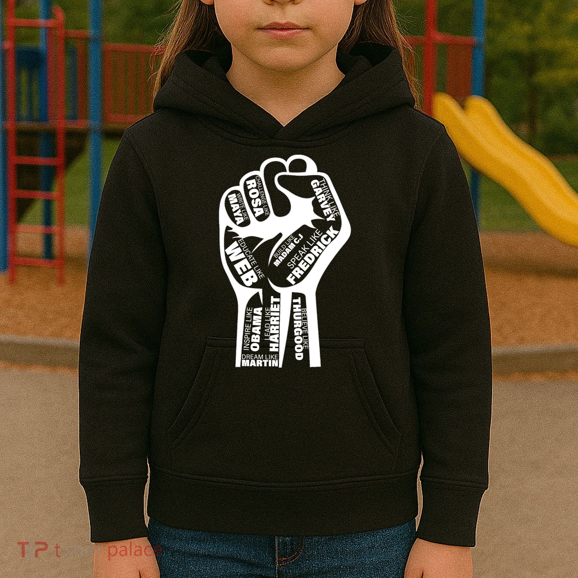 Inspirational Black History Fist Kids Hoodie