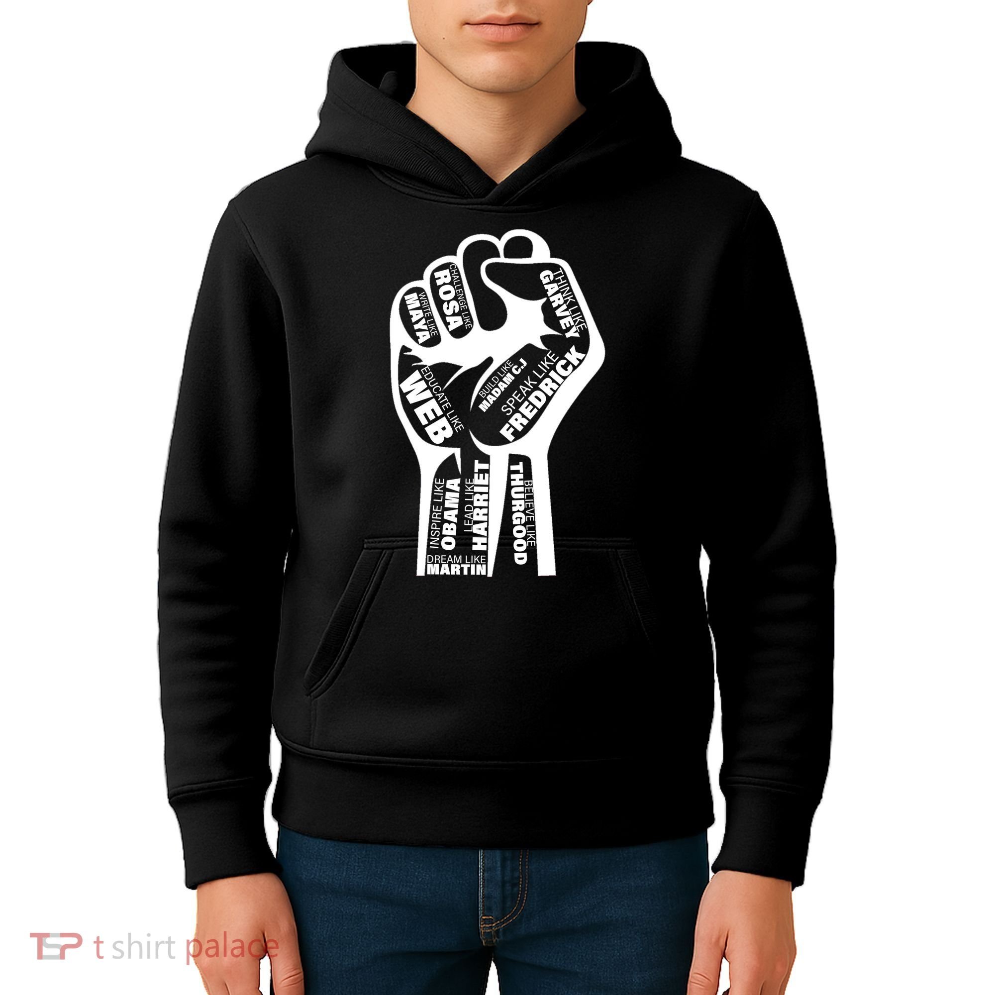 Inspirational Black History Fist Kids Hoodie