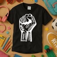 Inspirational Black History Fist Kids T-Shirt thumb 3