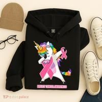 inspirational Breast Cancer Awareness Unicorn Hoodie thumb 4