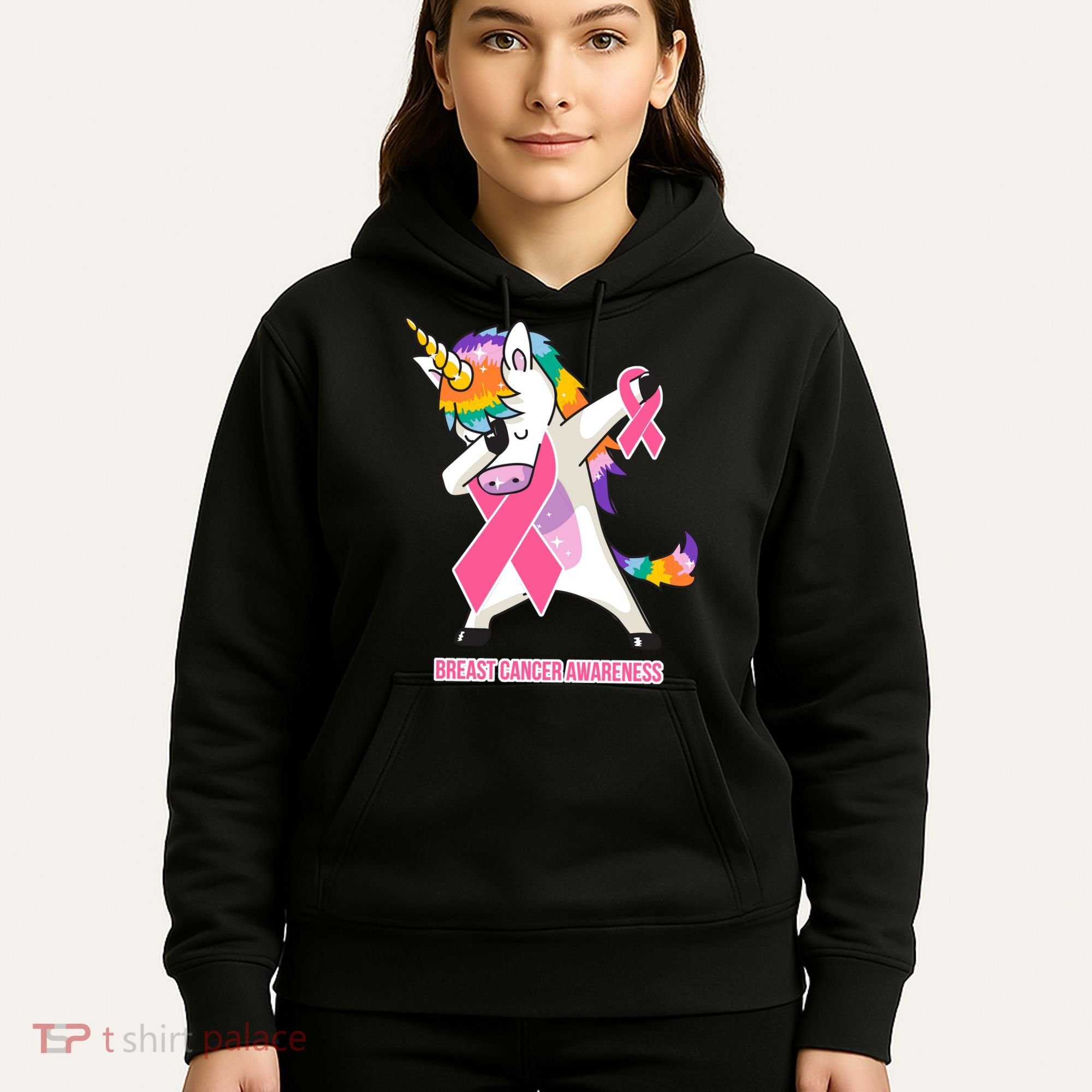 inspirational Breast Cancer Awareness Unicorn Hoodie