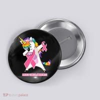 inspirational Breast Cancer Awareness Unicorn Button thumb 0