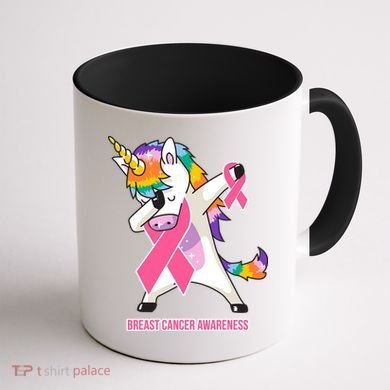 inspirational Breast Cancer Awareness Unicorn Coffee Mug back