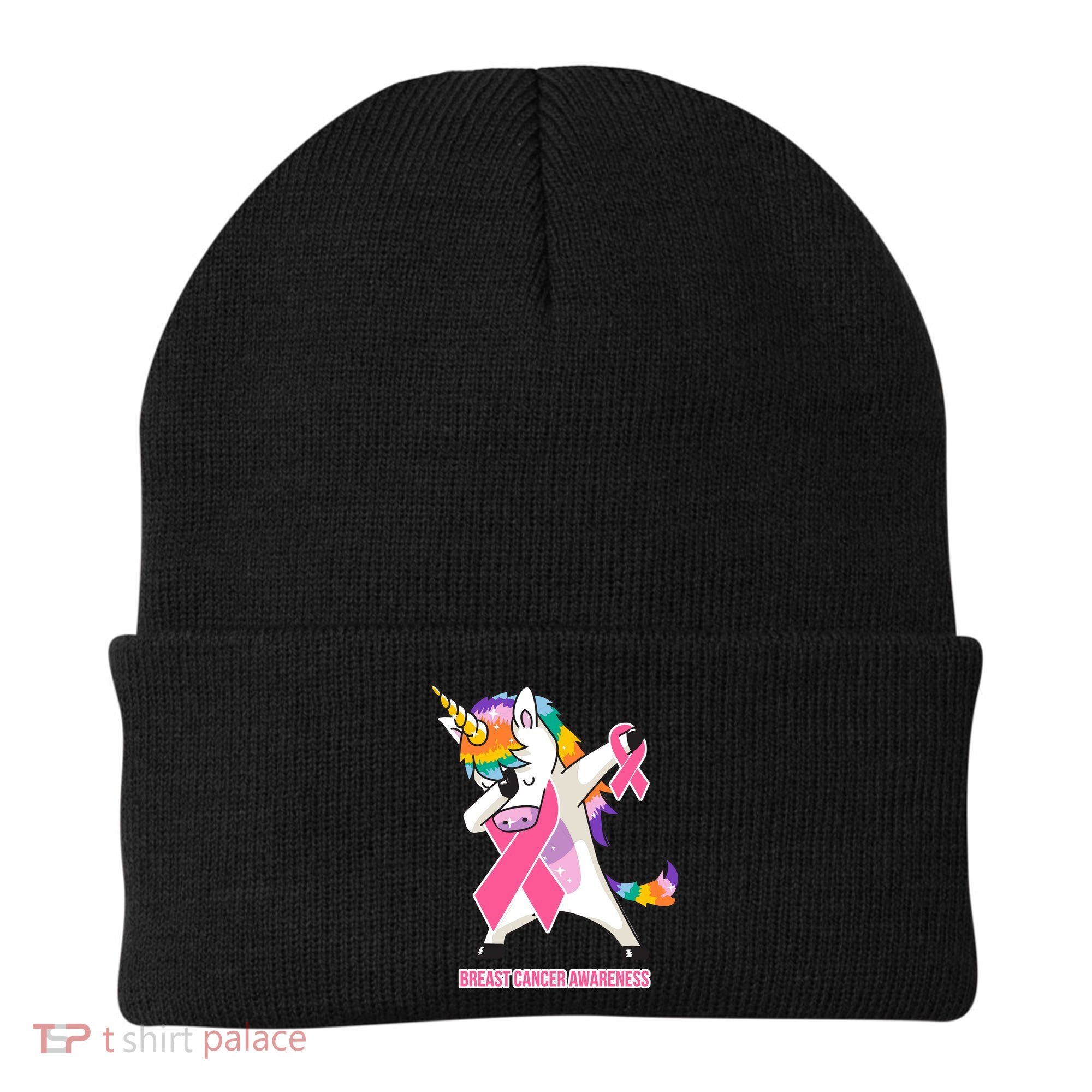 inspirational Breast Cancer Awareness Unicorn Beanie
