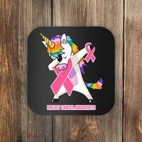 inspirational Breast Cancer Awareness Unicorn Coaster thumb 0