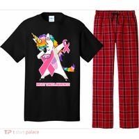 inspirational Breast Cancer Awareness Unicorn Pajama Set thumb 0